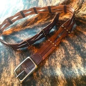 Brown leather belt — brand new